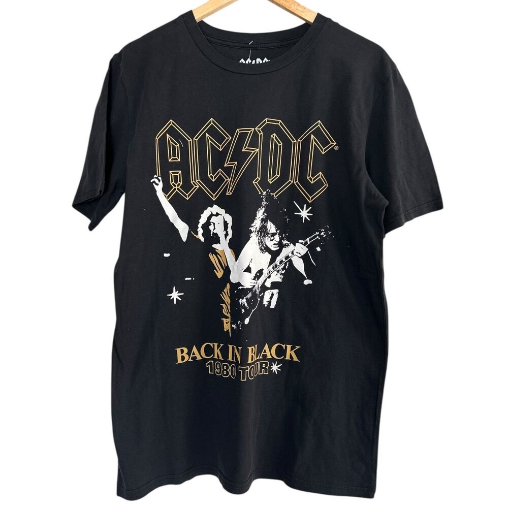 Nordstrom AC/DC Back in Black 1980 Tour Graphic Band T-Shirt Medium Black NWT
